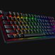Razer Huntsman TE US (Black Keys) Closeup - Black Background with Light (Angled View)