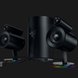 Razer Nommo Pro Full Setup RGB Base - Black Background with Light (Angled View)
