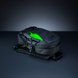 Razer Rogue 13 Backpack V3 (Black) Lay Down Front Compartment Open - Black Background with Light (Angled View) Backlit
