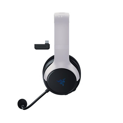 Image of Razer Kaira for Playstation - Wireless Gaming Headset for PS5 - Razer TriForce Titanium 50mm Drivers - Razer HyperClear Cardioid Mic - Razer SmartSwitch - White