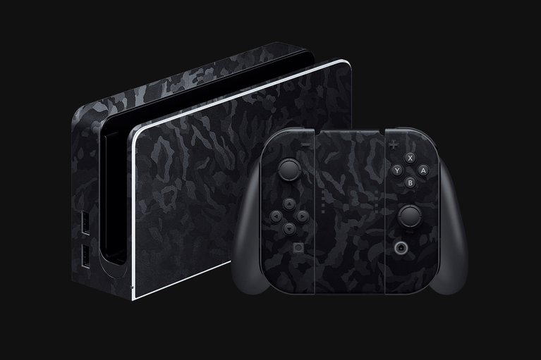 Razer Skins - Nintendo Switch OLED - Black Camo - Complete -view 1