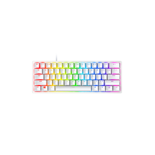 Razer Huntsman Mini 60% Gaming Keyboard - Linear Optical Switch - Doubleshot PBT Keycaps - Chroma RGB Lighting - US Layout - Mercury White