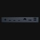 Razer Thunderbolt 4 Dock (Chroma) - Black Background with Light (Back View)