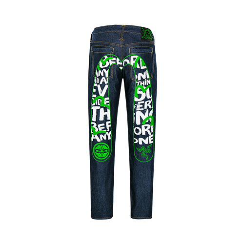 Image of Razer | EVISU Daicock Print with Embroidery Carrot-Fit Jeans #2017 - 36