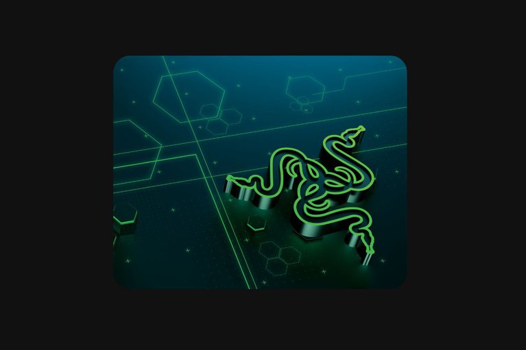 Razer Goliathus Mobile Mat - Black Background with Light (Front View)