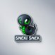 Razer Sneki Snek Fridge Magnet (Sneki Snek) - Silver Background with Light