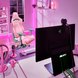 Razer Enki (Quartz) with Razer Streaming Room (Pink Theme Back-Angled View)