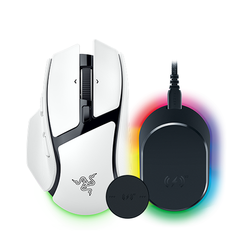 Razer Basilisk V4 HyperSpeed - Weiß + Mouse Dock V2 Pro