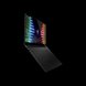 Razer Blade 17 120Hz Touch Tilted - Black Background with Light (Left-Side View)