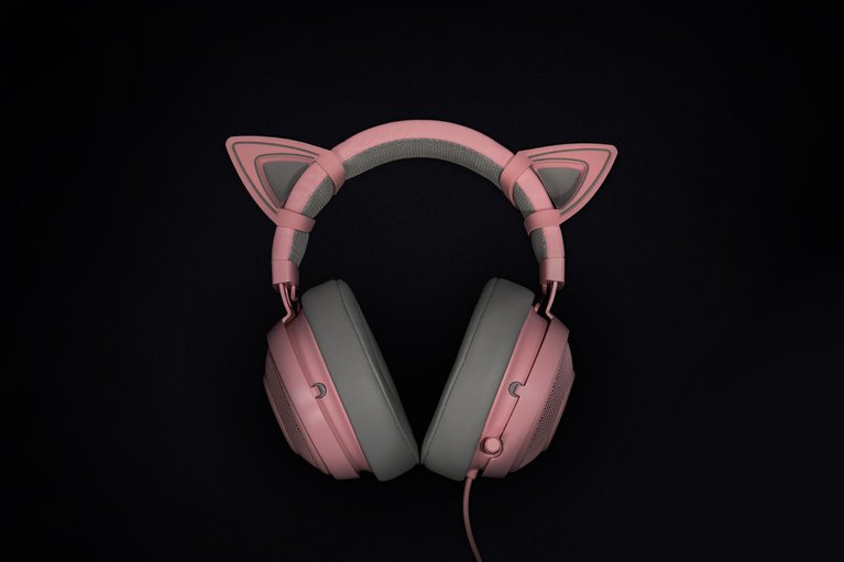Razer Silicone Kitty Ears (Quartz) on Razer Kraken (Quartz)