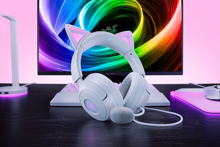 Razer Kraken Kitty V3 - White -view 1