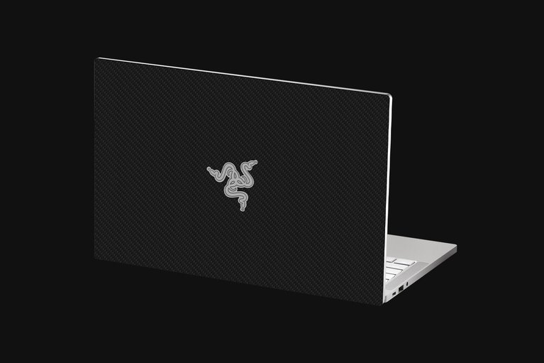 Razer Book (Angled View) Skin - Carbon Fiber (Black) Top