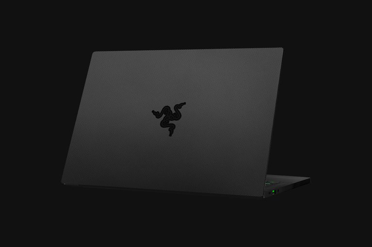 Razer Blade Stealth 13 (Angled View) Skin - 3D Honeycomb (Black) Top