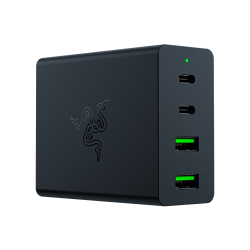 Image of Razer USB-C 130W GaN Charger - Featuring two USB-C and two USB-A ports - Compact power - Compact form factor - Charge up to 4 devices