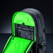 Razer Rogue 15 Backpack V3 (Black) Open Compartments - Black Background with Light (Angled View) Backlit