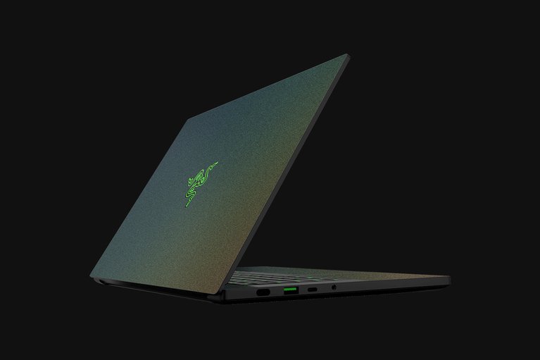 Razer Blade 14 (Angled View) Skin - Satin Flip (Grey) Full