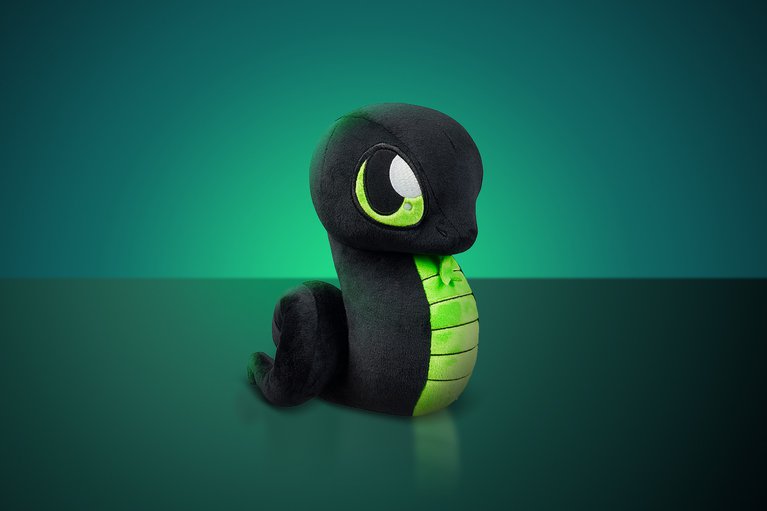 Razer Sneki Snek Plushie - Dark Silvery Surface with Wall (Backlit)