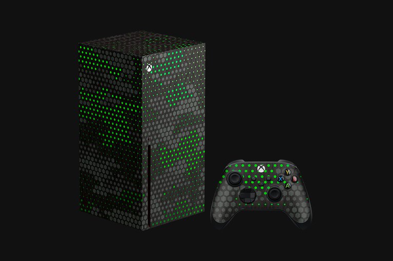 Razer Skins - Xbox Series X - Green Hex Camo - Complete -view 1