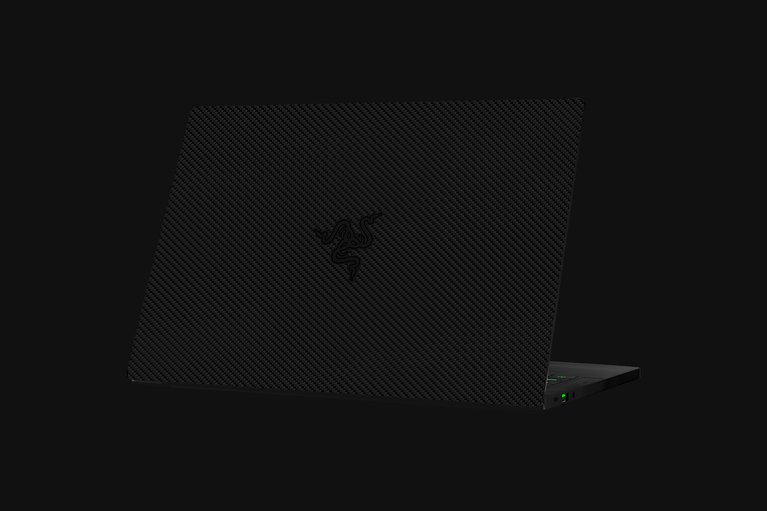 Razer Blade Stealth 13 (Angled View) Skin - Carbon Fiber (Black) Top