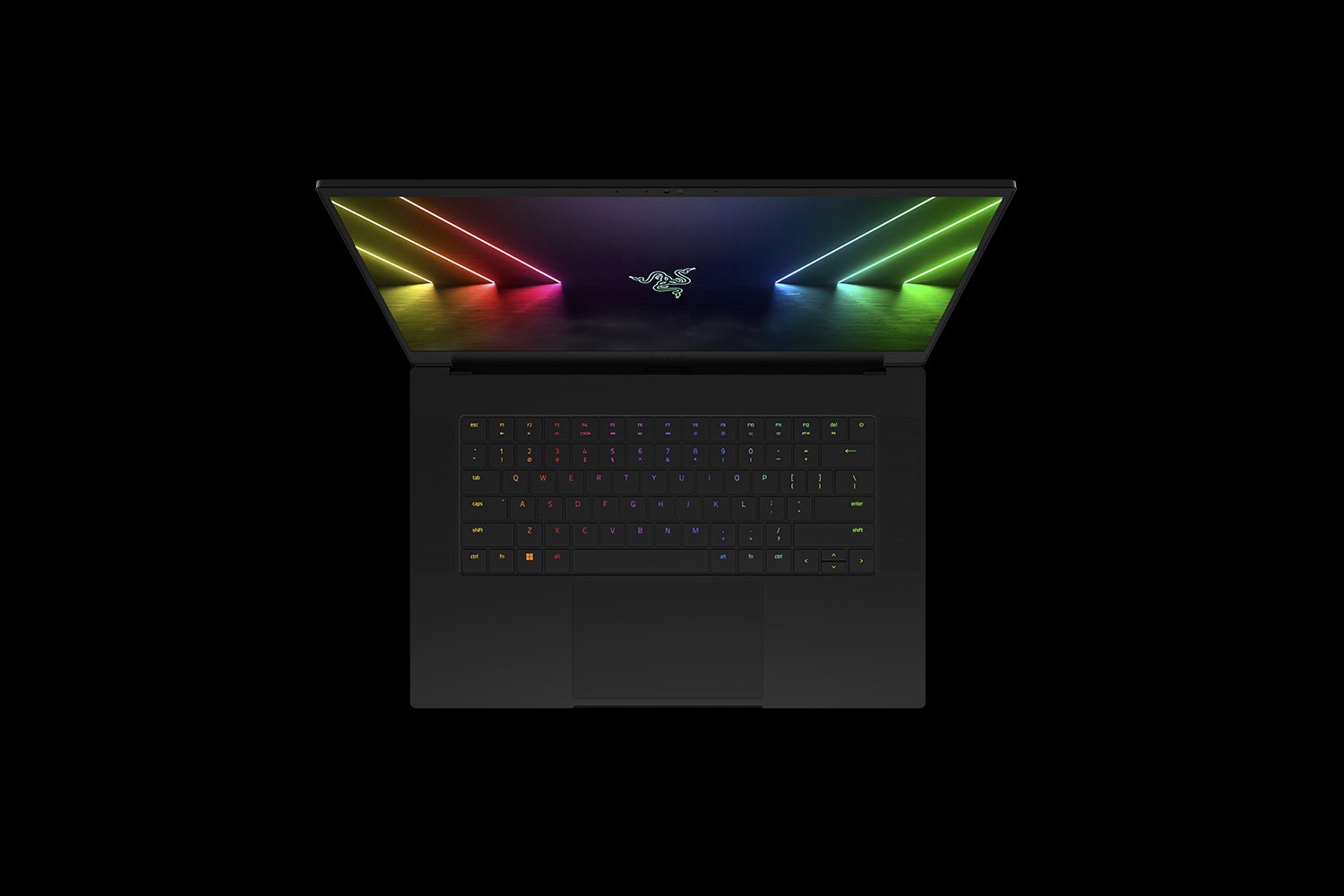 Razer Blade 15 240Hz - Black Background with Light (Top-Down View)