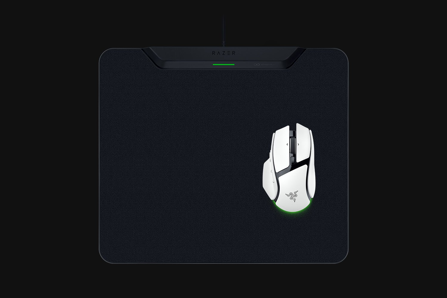 Razer Basilisk V4 HyperSpeed - White + HyperFlux V2 Wireless Charging System - Cloth Edition