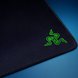 Razer Gigantus Elite Mat Razer Logo Closeup - Light Blue background (Angled View)