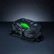 Razer Rogue 13 Backpack V3 (Chromatic) Lay Down Front Compartment Open - Black Background with Light (Angled View) Backlit