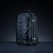 Razer Rogue 17 Backpack V3 (Black) - Black Background with Light (Angled View) Backlit