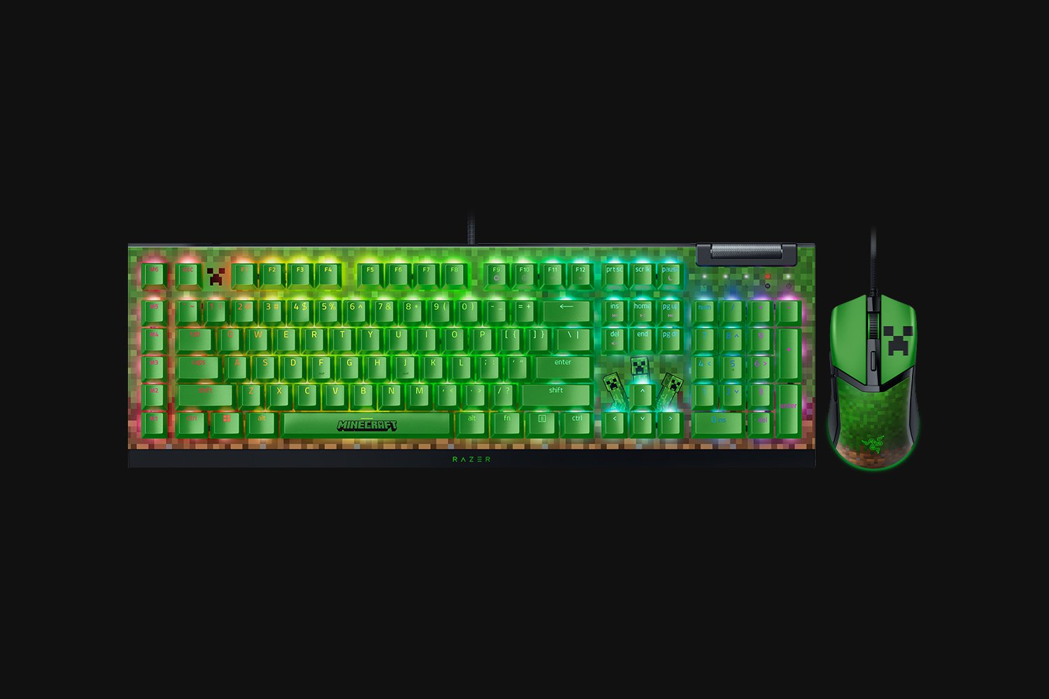 Razer Cobra + BlackWidow V4 X - Green Switch - US - Minecraft Edition  Bundle