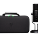 Razer Seiren Carrying Case With Razer Seiren - Black Background with Light (Front View)