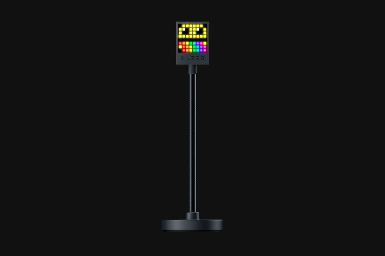 Razer Emote Display - Black Background with Light (Closeup  View)