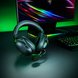 Razer Blackshark V2 X (Black) Tilted on Razer Workstation (Green Theme)