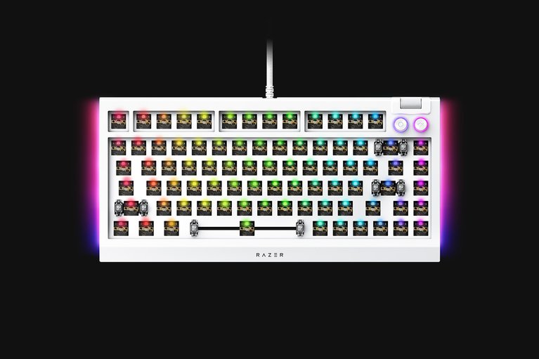 Razer BlackWidow V4 75% Barebones - US - Blanche -view 1