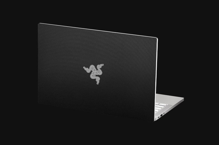 Razer Book (Angled View) Skin - 3D Honeycomb (Black) Top