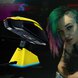 Razer Viper Ultimate with Charging Dock (Cyberpunk) Separated - Judy Alvares Cyberpunk Background (Underside View)