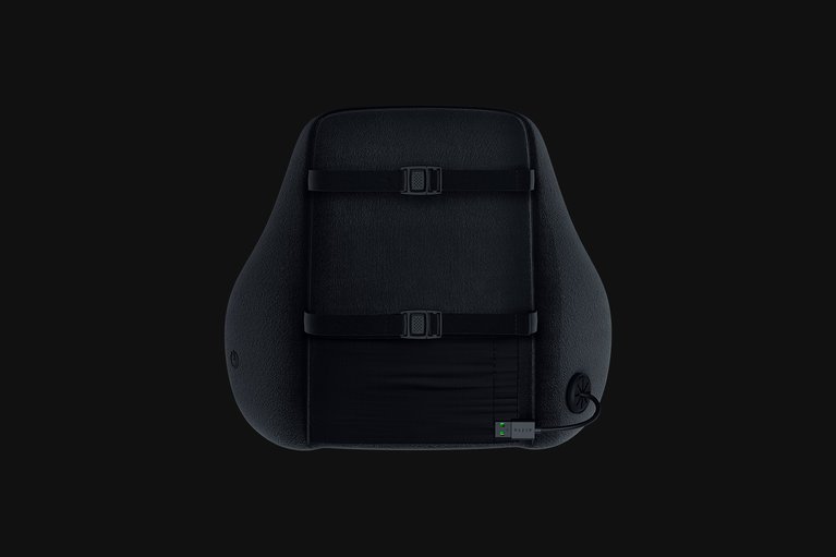 Razer Chroma Head Cushion - Black Background with Light (Back View)