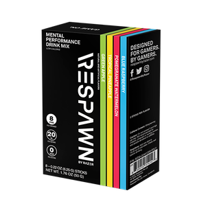 RESPAWN Mental Performance Drink Mix - Starter Variety Pack - Box (8 Individual Packets)