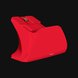 Razer Quick Charging Stand for Xbox Controller (Pulse Red) - Black Background with Light (Angled View)