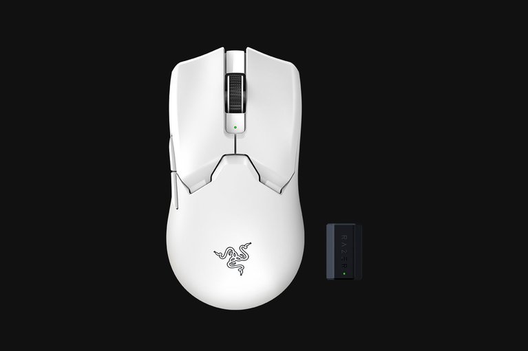 Razer Viper V2 Pro - White + HyperPolling Wireless Dongle Bundle -view 1