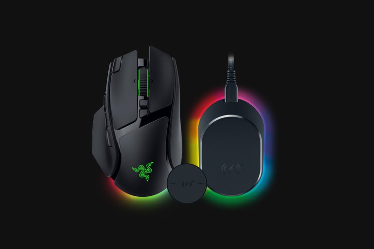 Razer Basilisk V4 Pro - Black + Mouse Dock V2 Pro -view 1