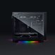 Razer Tomahawk Mini ITX - Black Background with Light (Side View)