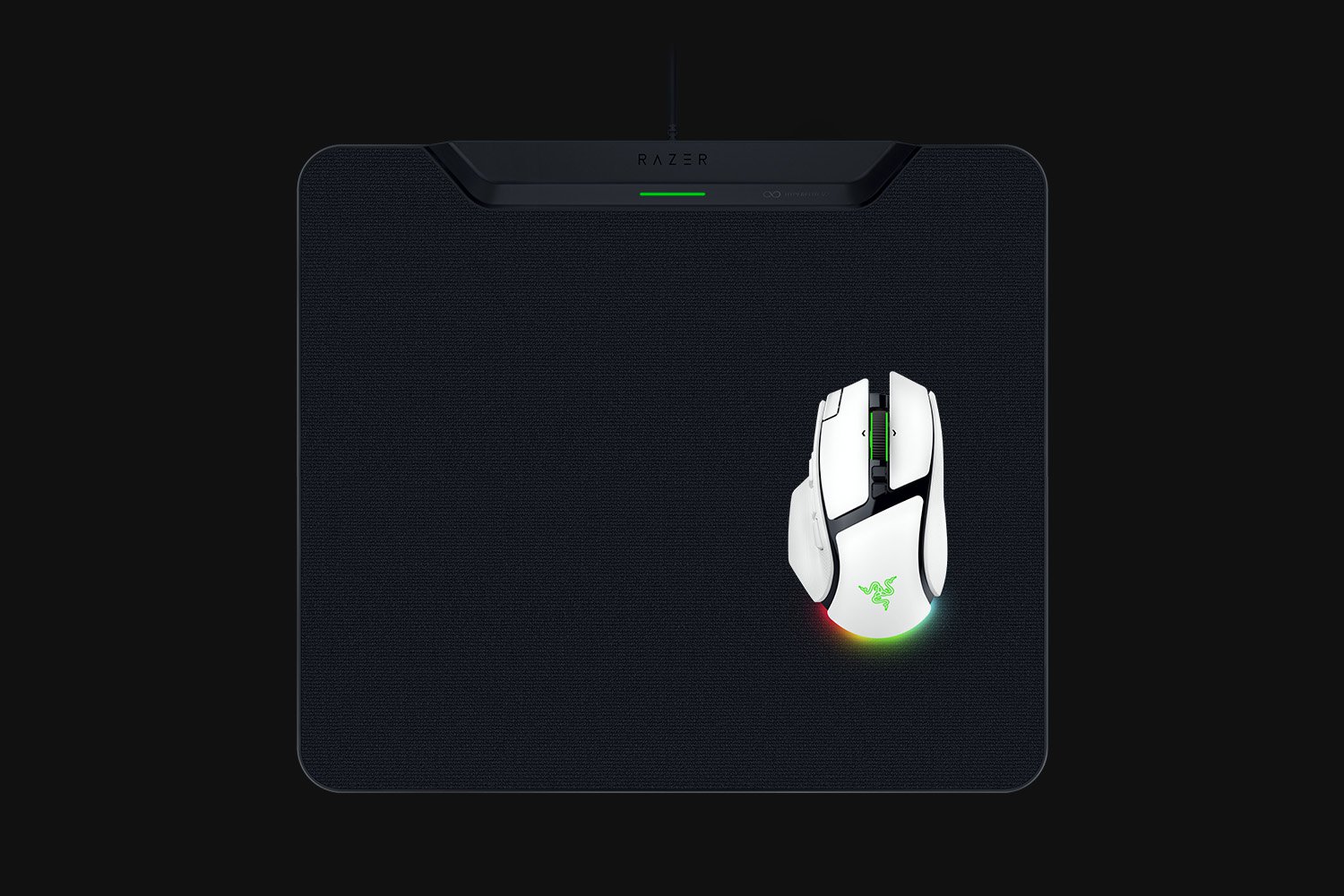 Razer Basilisk V4 Pro - White + HyperFlux V2 Wireless Charging System - Cloth Edition