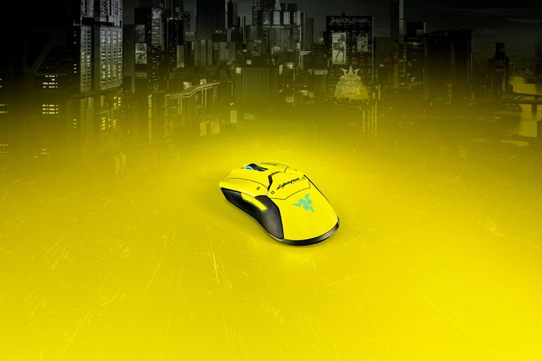 Razer Viper Ultimate (Cyberpunk) Cyberpunk City Night Yellow (Back View)
