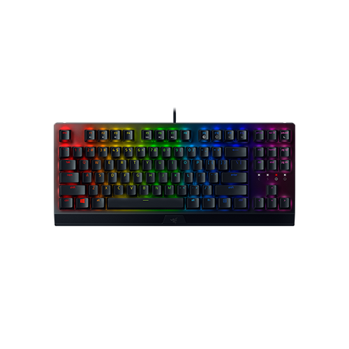 Razer BlackWidow V3 Tenkeyless Compact Mechanical Keyboard with Razer Chroma RGB - Fully Programmable Keys - Green Switch (Tactile & Clicky) - French 