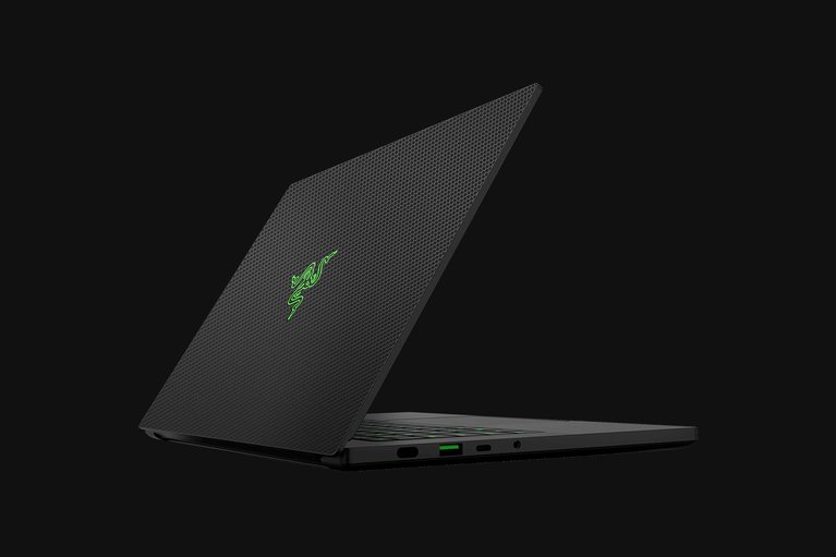 Razer Blade 14 (Angled View) Skin - 3D Honeycomb (Black) Top