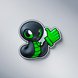 Razer Sneki Snek Fridge Magnet (Thumbs Up) - Silver Background with Light