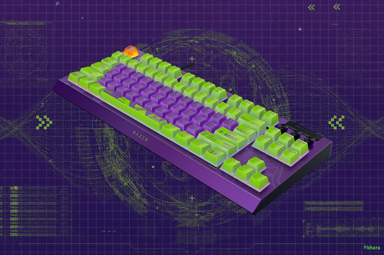 Razer BlackWidow V4 Tenkeyless HyperSpeed - 橘軸 - US - Evangelion (EVA-01) Edition - 檢視 1