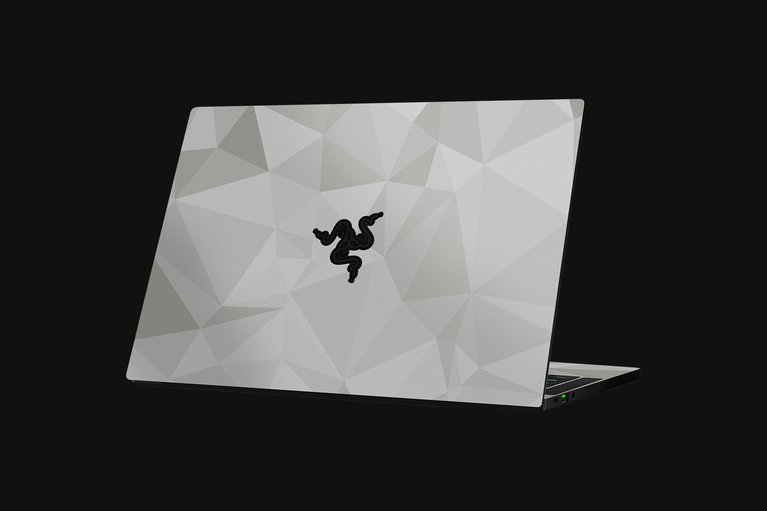 Razer Blade Stealth (Angled View) Skin - Geometric (Mercury) Full