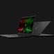 Razer Blade 14 165Hz Front Back - Black Background with Light (Front-Angled View)