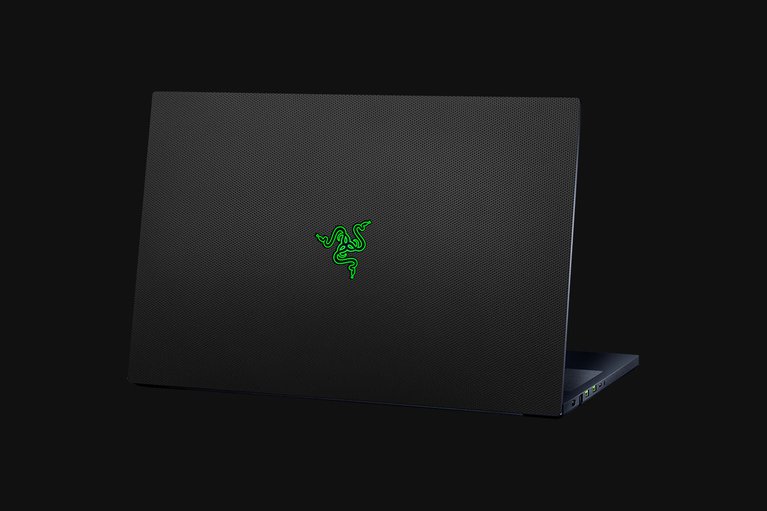 Razer Blade 17 Base (Angled View) Skin - 3D Honeycomb (Black) Top